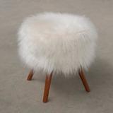 Puff Pelúcia Redondo Banqueta P/ Penteadeira Pé Palito