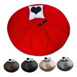 Puff Pera Redondo Gigante Almofadão Com Enchimento Decoração Cor Vermelho