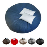 Puff Pera Redondo Gigante C/ Enchimento Decoração Conforto Cor Azul