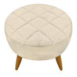 Puff Puf Decorativo Maitê Matelassê Suede Bege