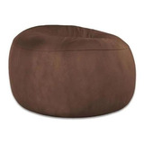 Puff Redondo Gigante Com Enchimento 140x20 Diâmetro Suede Cor Marrom