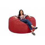 Puff Redondo Suede Cheio Com Ziper Varias Maneiras De Sentar