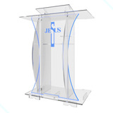 Pulpito De Acrilico Igreja Evento Com Led E Gravação 8mm -nf