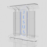 Púlpito De Acrílico Mod. Jesus Com Led