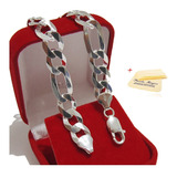 Pulseira 3x1 Prata Italiana Grossa Masculina 10mm Espelhada Maciça 925 Original 