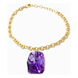 Pulseira Ametista Banho Ouro 18k