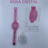 Pulseira Biossegurança Rosa Cristal Álcool Em