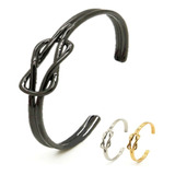 Pulseira Bracelete Infinito Aço 316l Ouro Prata Ródio Negro
