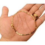 Pulseira Bracelete Itália Piastrine 3mm Banhada A Ouro 18k 