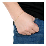 Pulseira Bracelete Masculina 21cm 2mm Banhada Ouro Semi Jóia