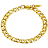 Pulseira Bracelete Masculina 6mm Banhada Ouro 18k Homem 