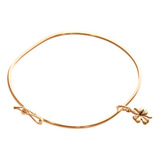 Pulseira Bracelete Rígido Prata 925 Dourada 18k- Trevo Sorte