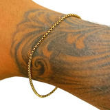 Pulseira Bracelete Veneziana 2mm Banhada Ouro 18k Masculino
