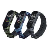 Pulseira Camuflada Para Mi Band 3 E 4 Kit Com 3 + Pelicula