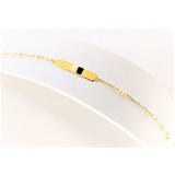 Pulseira Chapinha Bebê Ouro 18k 750 Pérolas 3mm