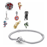 Pulseira Completa Com 8 Berloques Coleção Marvel Vingadores