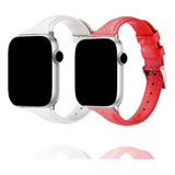 Pulseira Couro Fina Slim Para Apple Watch Series E Iwo Luxo