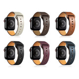 Pulseira Couro Genuíno Compatível C/ Apple Watch E Iwo Nf