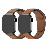Pulseira Couro Genuíno Sport Para Apple Watch Iwo Premium