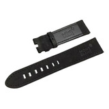 Pulseira Couro Para Relogio Mont Blanc Camurça 22mm Preto