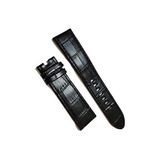 Pulseira Couro Preto Relógio Mont Blanc 22mm S/ Fivela