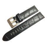 Pulseira Couro Relógio Mont Blanc 22mm Preto