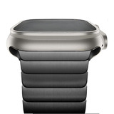 Pulseira De Aço Inoxidavel Titanium Compativel Com Apple Watch Iwatch 8 7 6 5 4 3 2 1 Se 38mm 40mm 41mm - Cor Preto