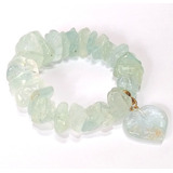 Pulseira De Água Marinha Pedra Natural Para Boas Energias