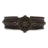 Pulseira De Couro Bússola