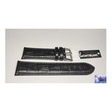 Pulseira De Couro Relógio Montblanc 18mm - Preto