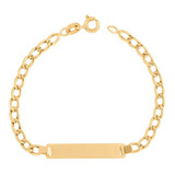 Pulseira De Plaquinha Infantil Em Ouro