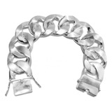 Pulseira De Prata 1x1 A Mais Grossa Masculina 925 28mm 24cm Comprimento 24 Cm Diâmetro 24 Cm
