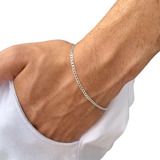 Pulseira De Prata 925 Masculina Legítima Grumet Italiana 2mm