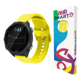 Pulseira De Silicone Colorido 20mm Marca 123smart Compativel Com Garmin Forerunner 158 245 245 Music 55 645 645 Music Move3 S40 Venu Vivomove Venu Sq Vivoactive3 Cor - Amarelo