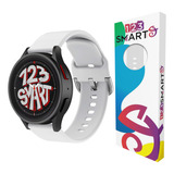 Pulseira De Silicone Colorido 20mm Marca 123smart Compativel Com Garmin Forerunner 158 245 245 Music 55 645 645 Music Move3 S40 Venu Vivomove Venu Sq Vivoactive3 Cor - Branco