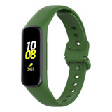 Pulseira De Silicone Para Samsung Galaxy Fit2 R220 Sm-r220 Cor Verde Militar Largura 16 Mm