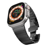 Pulseira Em Aço Inox Elos Para Apple Watch S8/ultra 45 49mm Cor Preto Largura 49 Mm