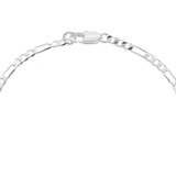 Pulseira Em Correntaria Fígaro Para Homens Banhado Presente Comprimento 20 Cm Cor Prateado Diâmetro 0