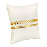 Pulseira Escama + Pulseira Laminada Banhado A Ouro 18k