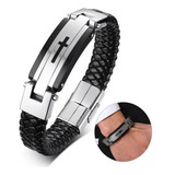 Pulseira Executiva Masculina Couro Bracelete Luxo