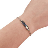 Pulseira Feminina Delicada Cruz Zirconia Prata Legítima 925