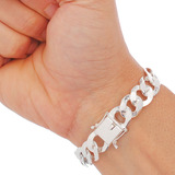 Pulseira Grumet 1x1 Masculina Prata 925 Fecho Gaveta 13mm Comprimento 21 Cm Cor Prateado Diâmetro 7 Cm