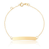 Pulseira Infantil Bebê De Chapinha Ouro 18k 15cm Regulável