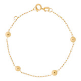 Pulseira Infantil Bolas Ouro 18k 750