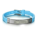 Pulseira Infantil Personalizada Identificação Crianças Azul