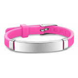 Pulseira Infantil Personalizada Identificação Crianças Pink