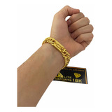 Pulseira Luxo 13mm Grumet Lacraia Banhado Ouro 18k Masculino