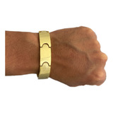 Pulseira Masculina Bracelete 14mm Moeda Antiga Premium Cor Dourado