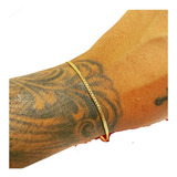 Pulseira Masculina Bracelete Fina 2mm Banhada Ouro 18k