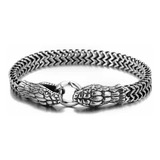 Pulseira Masculina Cobra Oriental Aço Estilo Viking 316l